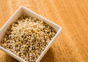 Barley seeds in bowl , in door  Chiangmai  Thailand
