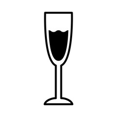 champagne cup with drink line style icon