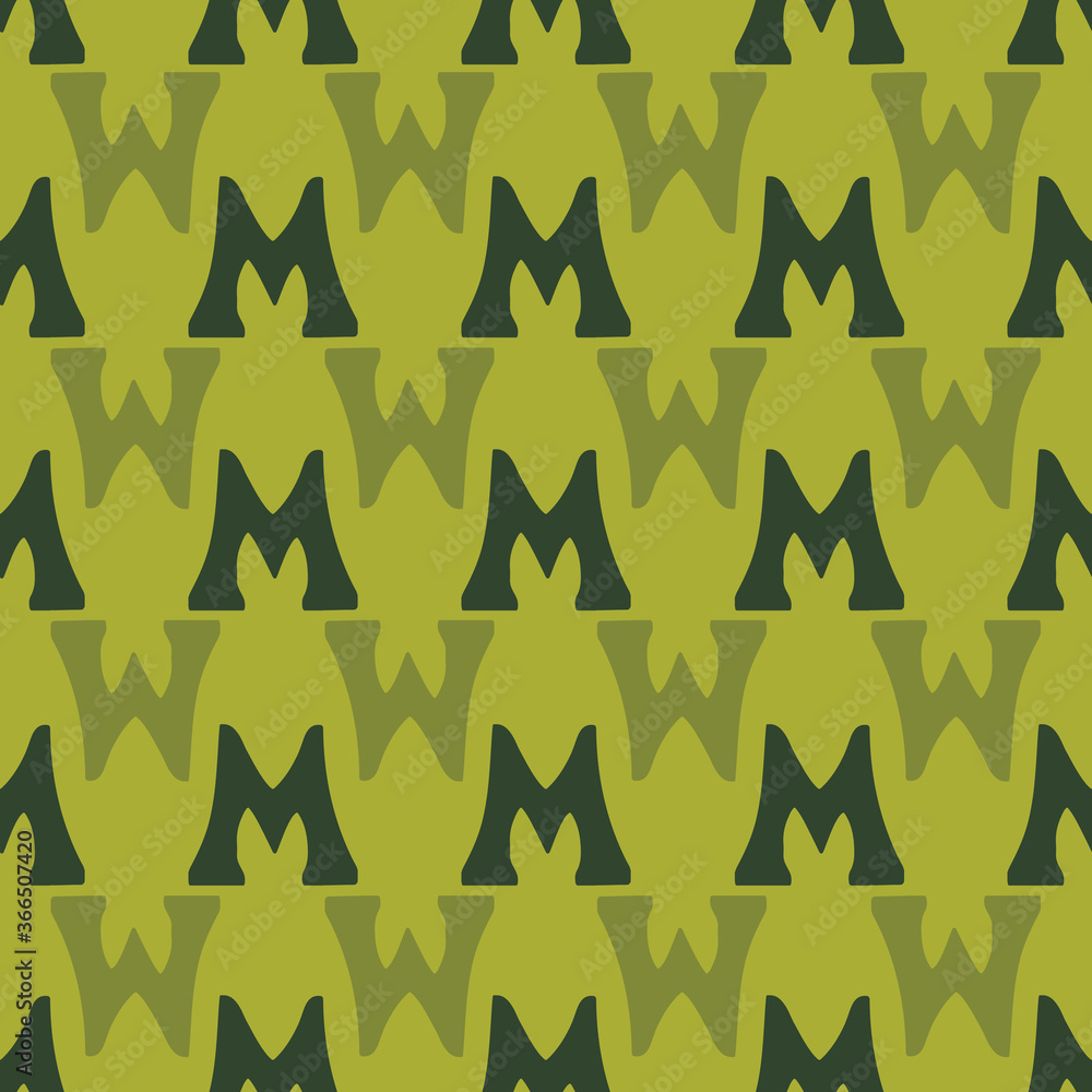 Poster m from the alfabet repeat pattern print background