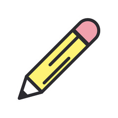 pencil line and fill style icon vector design