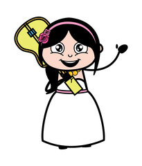 Cartoon Bride Holding Guitar