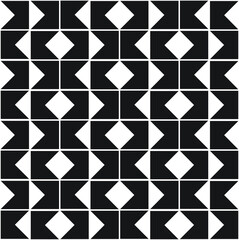 A simple figure-of-eight repeating pattern from black shapes against a white background, geometric vector illustration