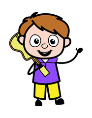 Cartoon Boy Holding Guitar
