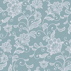 Wall murals Floral Prints seamless  lace  floral   background.