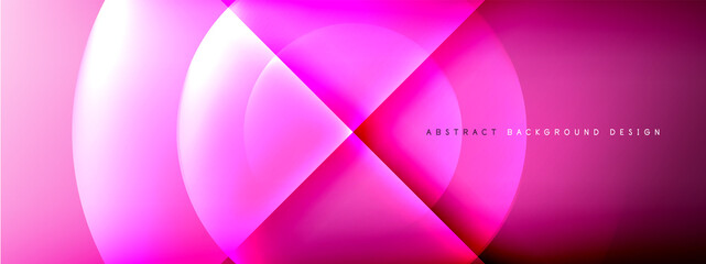 Vector abstract background - circle and cross on fluid gradient with shadows and light effects. Techno or business shiny design templates for text