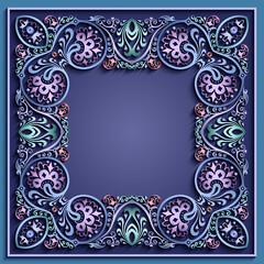 Abstract vector ornamental nature vintage frame.