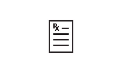 Medical Prescription Icon In Trendy Thin Line Style Isolated On White Background. Medical Symbol For Your Design