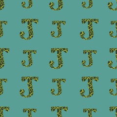 J from the alfabet repeat pattern print background © Doeke