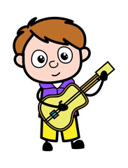 Cartoon Boy Playing Guitar
