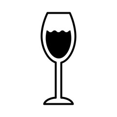wine cup with drink line style icon
