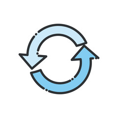 repeat arrows line and fill style icon vector design