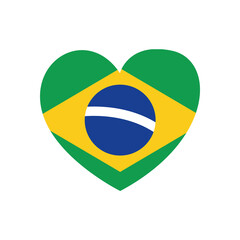 brazil heart flat style icon vector design