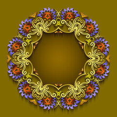 Abstract vector ornamental nature vintage frame.