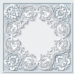 Abstract vector ornamental nature vintage frame.
