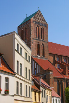 The St. Nikolai Church in the old town of the hanseatic town Wismar, Baltic Sea, Germany