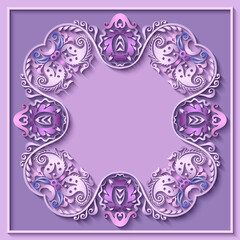 Abstract vector ornamental nature vintage frame.