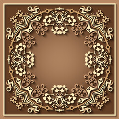 Abstract vector ornamental nature vintage frame.