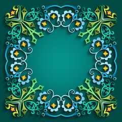Abstract vector ornamental nature vintage frame.