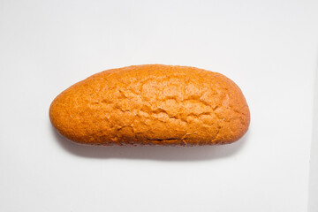 Assortment of baked bread on white background