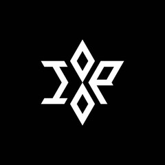 IP monogram logo with star shape and luxury style