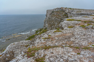 Rocks near Baltic sea. Rocky shore in Sweden. Gotland island. Photo of scandinavian nature. North Europe.