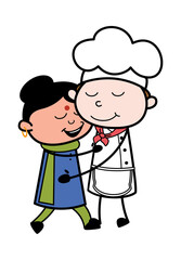 Cartoon Indian Lady Giving a Hug