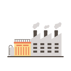 industry factory buildings and chimneys flat style icons