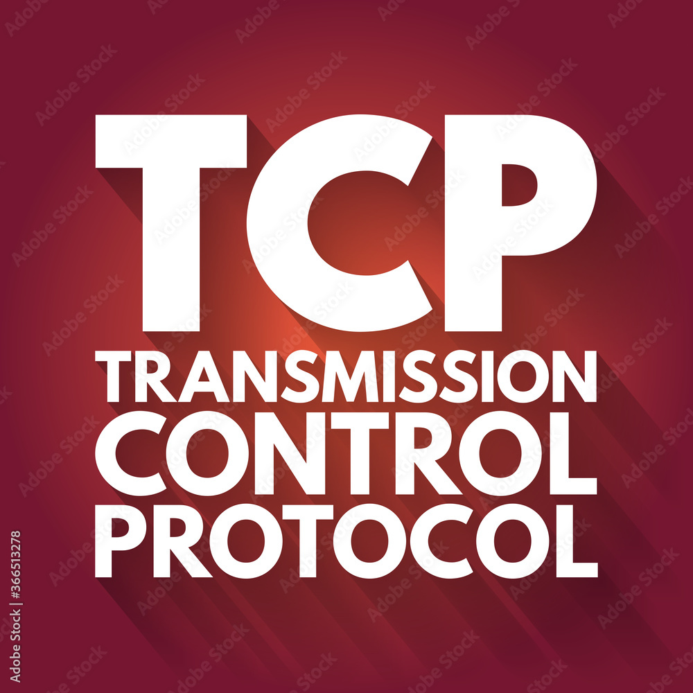 Poster tcp - transmission control protocol acronym, technology concept background