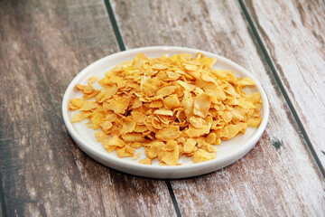 dry Breakfast cereals muesli in decorative plate