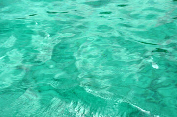 beautiful turquoise blue ocean water background with a ripples