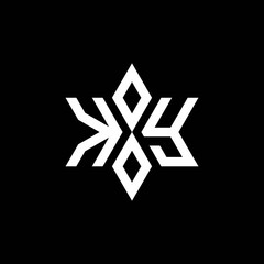 KY monogram logo with star shape and luxury style