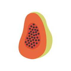papaya fruit flat style icon vector design