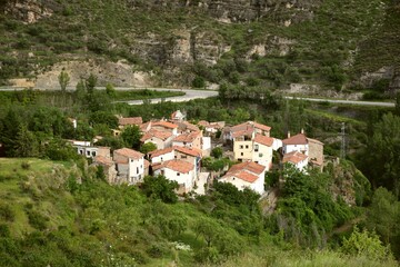 Small village of Peroblasco in La Rioja. Known for the smoke party. View from the top of the mountain.