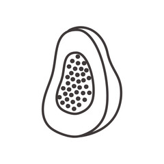 papaya fruit line style icon vector design