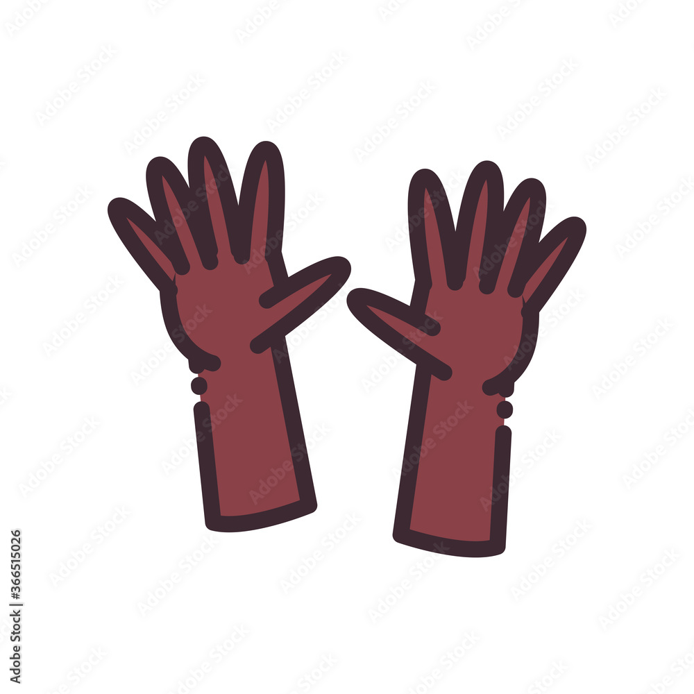 Poster open gesture with hands line and fill style icon vector design