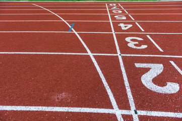 Numbers on  running track