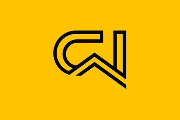 Minimal Innovative Initial WC logo and CW logo. Letter WC CW creative elegant Monogram. Premium Business logo icon. White color on background