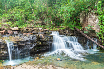 Beautiful deep forest waterfall at Udon Thani in Thailand