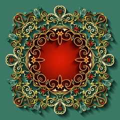Abstract vector ornamental nature vintage frame.