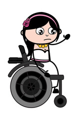 Cartoon Bride on Wheel Chair