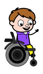 Cartoon Boy on Wheel Chair