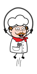 Cartoon Businessman Skipping Rope