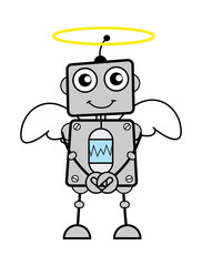 Cartoon Robot in Angel Costume