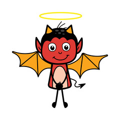 Cartoon Devil in Angel Costume