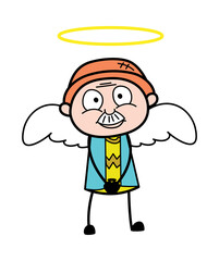 Cartoon Grandpa in Angel Costume