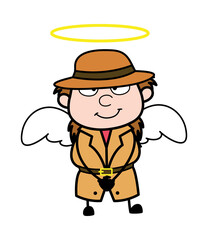 Cartoon Investigator in Angel Costume