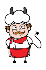 Evil Cartoon Businessman as Devil