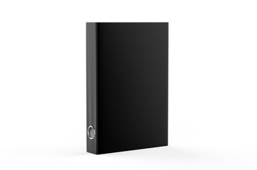 Fototapeta premium Black clean office binder mockup template on isolated white background, 3d illustration