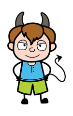 Evil Cartoon Teen Boy as Devil