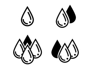 Abstract symbols of a drop water. Vector. EPS-10